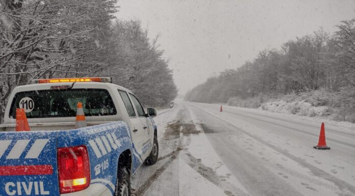 Precaución al volante: alertan por presencia de nieve en sectores de la Ruta 3