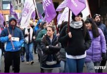 Docentes se movilizan en defensa de OSEF y convocan a desobligación