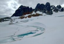 Alertan por inestabilidad en el glaciar ojo del albino y recomiendan no acercarse