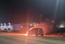 Un vehículo se incendió sobre la Ruta 3